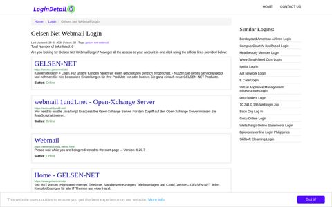 Gelsen Net Webmail Login GELSEN-NET - https://service ...