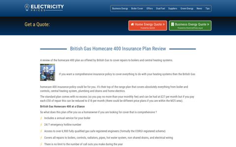 British Gas Homecare 400 Insurance Plan Review | Electricity ...