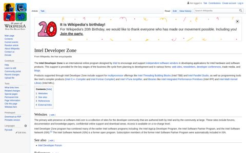 Intel Developer Zone - Wikipedia