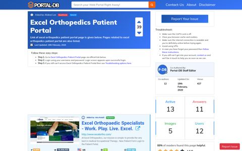 Excel Orthopedics Patient Portal