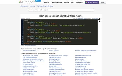 login page design in bootstrap Code Example - Grepper