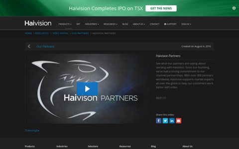 Video: Haivision Partners | Haivision