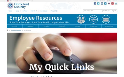 My Quick Links | Homeland Security