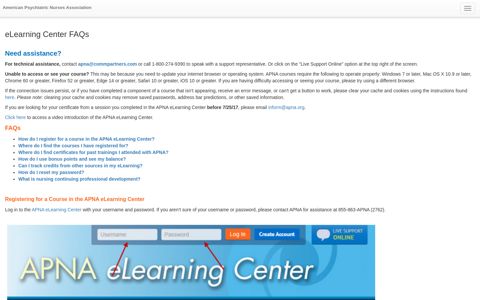 eLearning Center FAQs - www.apna.org
