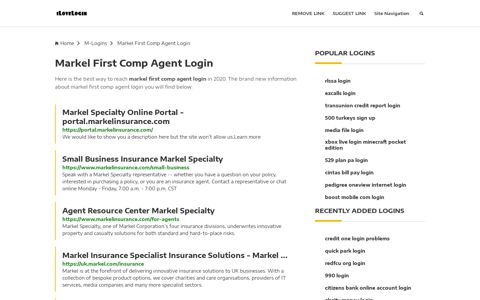Markel First Comp Agent Login ❤️ One Click Access - iLoveLogin