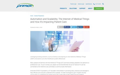 Automation and Scalability: The Internet of Medical Things ...