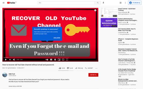How to recover old YouTube channel without email and ...
