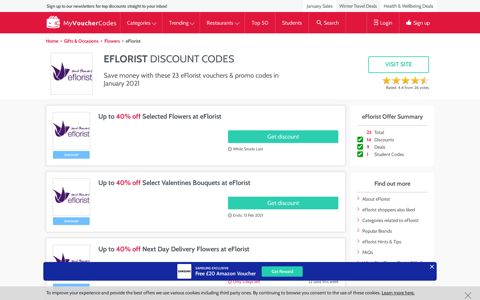eFlorist Discount Codes - 40% Off at MyVoucherCodes!
