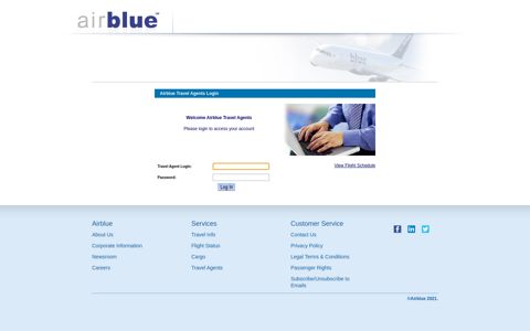 Travel Agents Login - Airblue