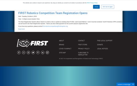 Registration - FIRST Inspires