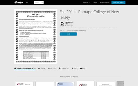 Fall 2011 - Ramapo College of New Jersey - Yumpu