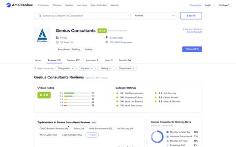 Genius Consultants Reviews by 317 Employees | AmbitionBox