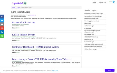 Ktmb Intranet Login intranet3.ktmb.com.my - http://intranet3 ...