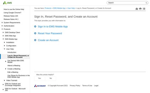 Log In, Reset Password or Create An Account