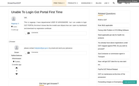 UNABLE TO LOGIN GST PORTAL FIRST TIME - KnowYourGST