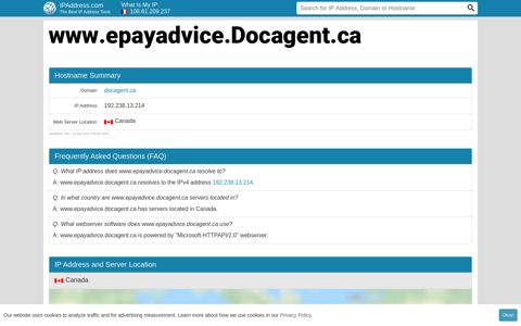 ▷ www.epayadvice.Docagent.ca Website statistics and traffic ...
