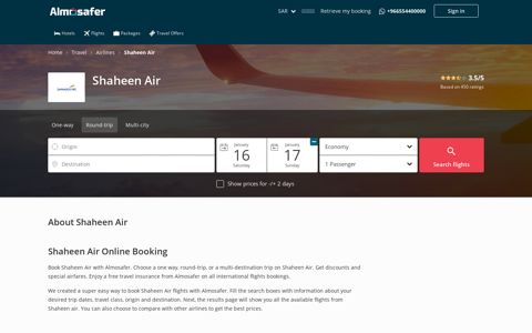 Shaheen Air | Cheap Flights On Shaheen Air With Almosafer