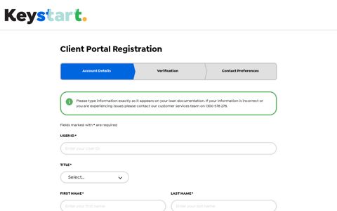 Registration | Keystart Portal