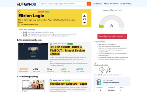Elizion Login - A database full of login pages from all over the internet!