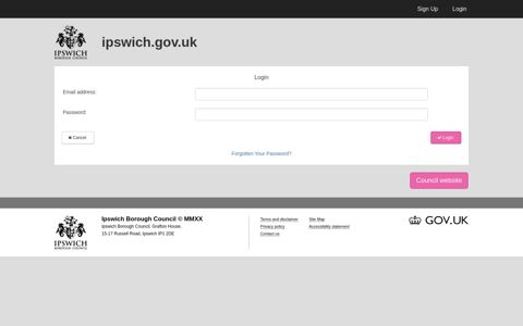 Login - My Ipswich - Ipswich Borough Council