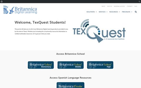 Texas Student Portal » Britannica - Britannica Digital Learning