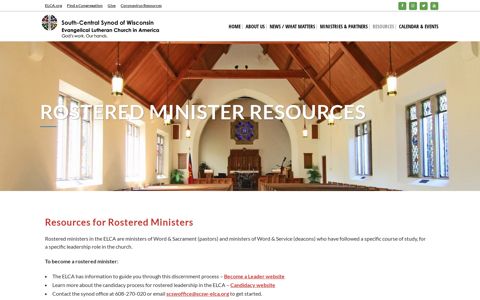 Rostered Minister ... - South-Central Synod of Wisconsin