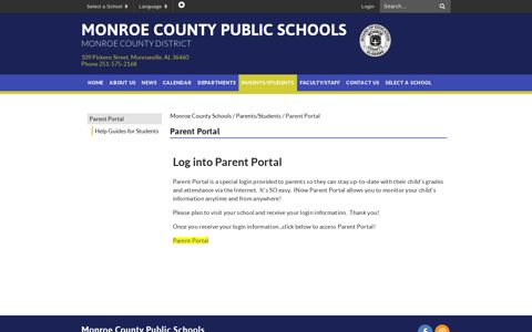 Parent Portal - Monroe County Schools