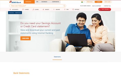 Credit Card Statement, Bank Account Statement ... - ICICI Bank