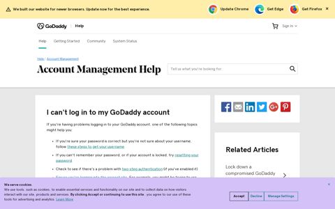 I can't log in to my GoDaddy account | Account Management ...