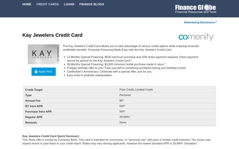 Kay Jewelers Credit Card - Research and Apply - Finance Globe