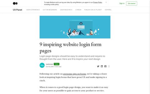 9 inspiring website login form pages | by Justinmind | UX Planet