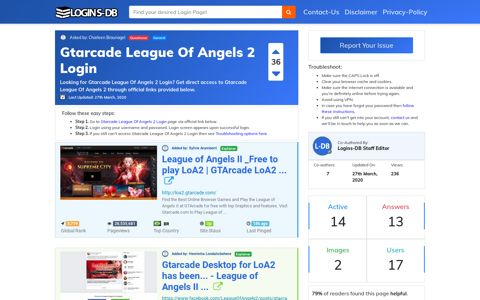 Gtarcade League Of Angels 2 Login - Logins-DB