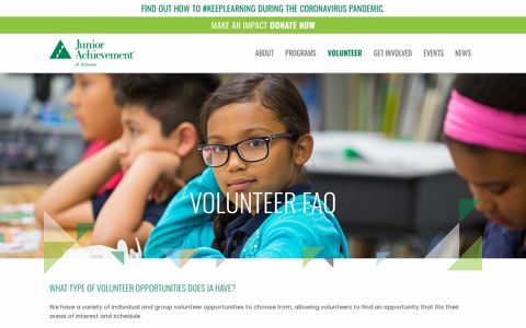 Volunteer FAQ | Junior Achievement of Arizona