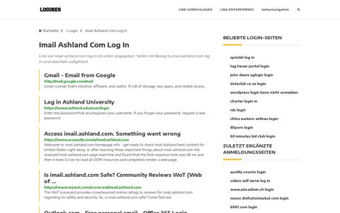 Imail Ashland Com Log In | Allgemeine Informationen zur Anmeldung