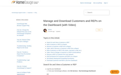 Manage and Download Customers and REPs on the Dashboard