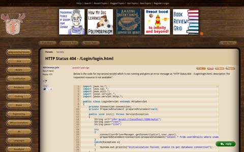 HTTP Status 404 - /Login/login.html [Solved] (Servlets forum at ...