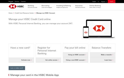 Manage your HSBC Credit Card online - HSBC Bank USA