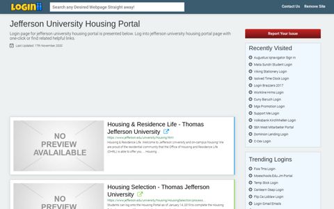 Jefferson University Housing Portal - Loginii.com