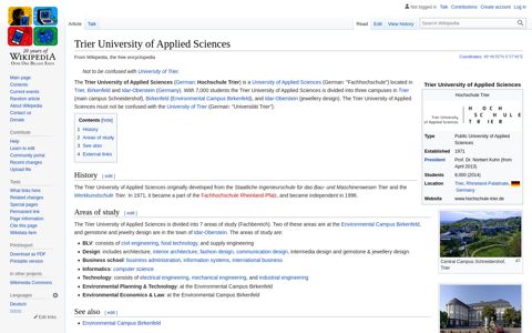 Trier University of Applied Sciences - Wikipedia