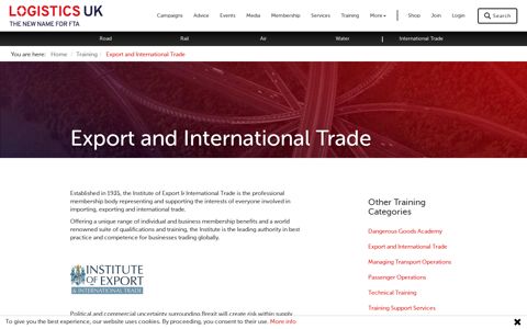 Import Export Training Courses | UK Based | Logistics UK