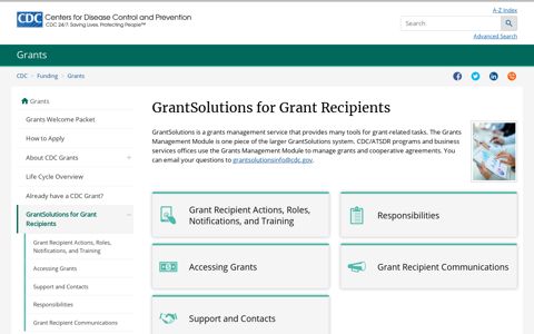 GrantSolutions for Grant Recipients | Grants | CDC