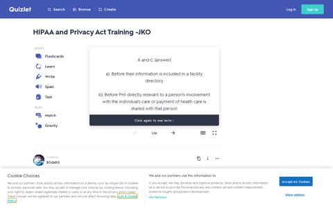 HIPAA and Privacy Act Training -JKO Flashcards | Quizlet