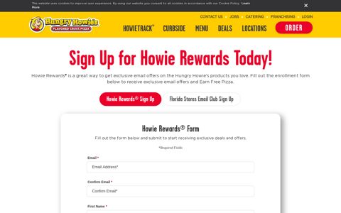 Sign Up for Email Updates Today! | Hungry Howies