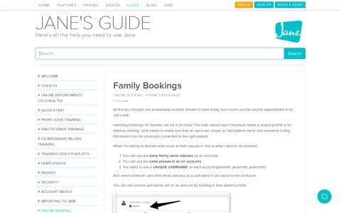 Family Bookings | Jane App - Practice Management Software ...