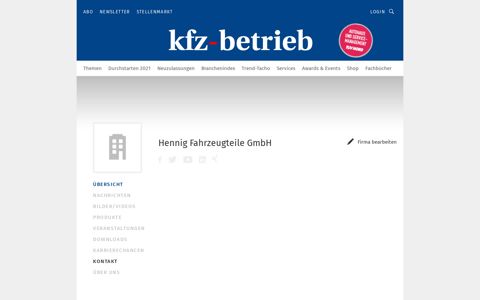 Hennig Fahrzeugteile GmbH || Übersicht