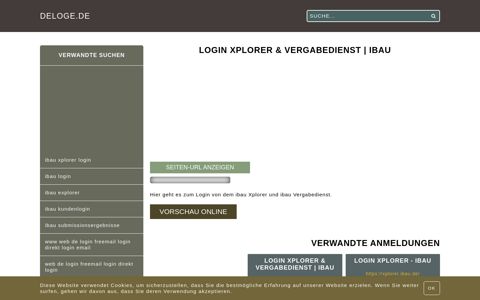 Login Xplorer & Vergabedienst | ibau - Allgemeine Informationen ...
