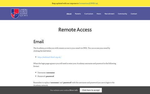 Remote Access - Landau Forte Academy QEMS