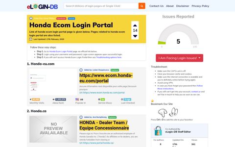 Honda Ecom Login Portal - A database full of login pages from ...