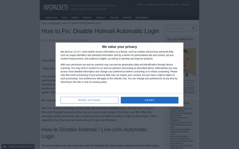 How to Fix: Disable Hotmail Automatic Login | www ...