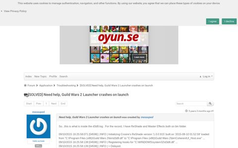 [SOLVED] Need help, Guild Wars 2 Launcher crashes on launch